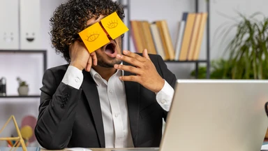 Tired man at desk